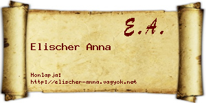 Elischer Anna névjegykártya